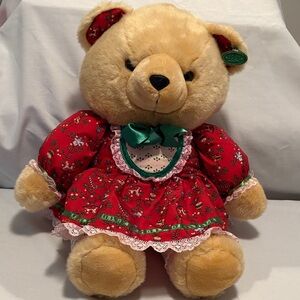 Vintage Kmart  Christmas, girl, Teddy, bear, plush